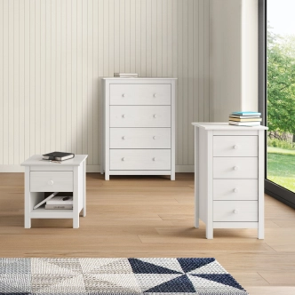 Komoda DWAYNE 4S, masiv borovice bílá