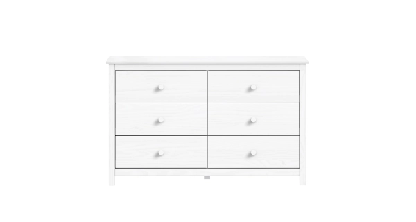 Komoda DWAYNE 6S, masiv borovice bílá