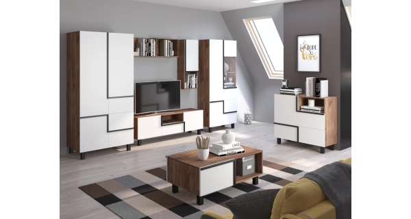 Komoda DZENGAL 1D2S, craft tobaco/bílá, 5 let záruka