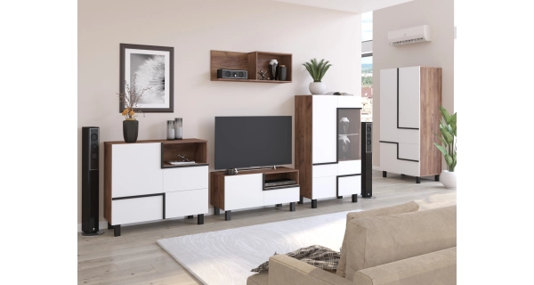 Komoda DZENGAL 1D2S, craft tobaco/bílá, 5 let záruka