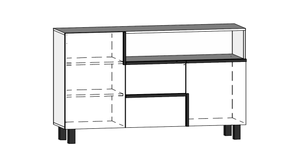 Komoda DZENGAL 2D2S, craft tobaco/bílá, 5 let záruka