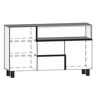 Komoda DZENGAL 2D2S, craft zlatý/bílá, 5 let záruka