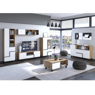 Komoda DZENGAL 2D2S, craft zlatý/bílá, 5 let záruka