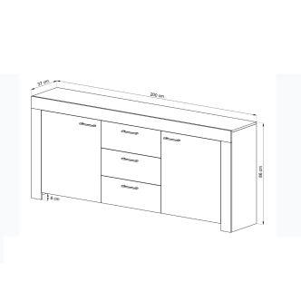 Komoda EURYDEMA 2D3S, dub riviera