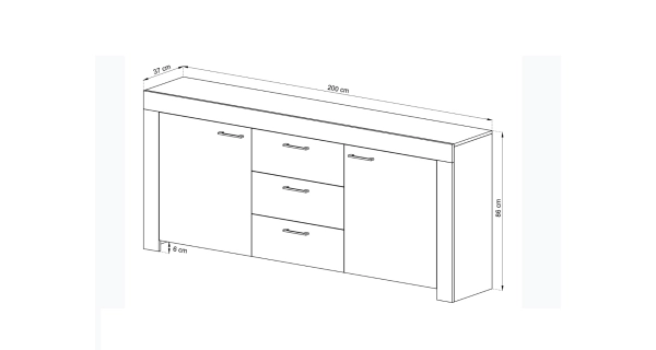 Komoda EURYDEMA 2D3S, dub riviera