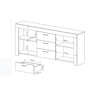 Komoda EURYDEMA 2D3S, dub riviera