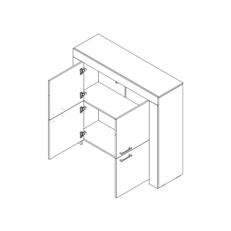Komoda EURYDEMA 4D, country šedý 