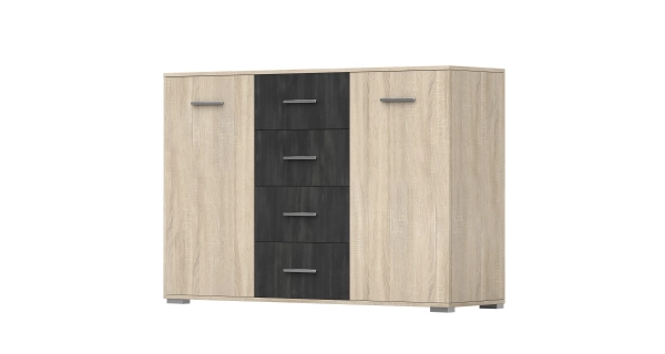 Komoda EUTICHIANO 2D4S, dub sonoma/borovice norská