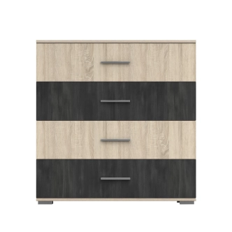 Komoda EUTICHIANO 4S, dub sonoma/borovice norská