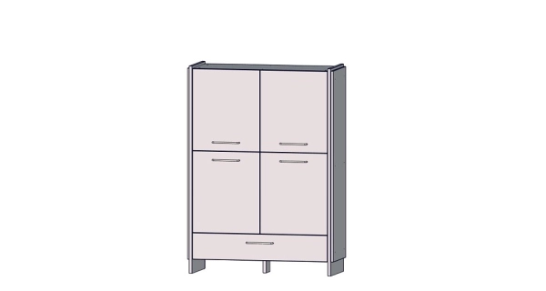 Komoda EVIA 4D1S, dub waterford/černá, 5 let záruka