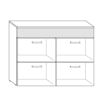 Komoda FARGONA, dub sonoma/bílý lesk