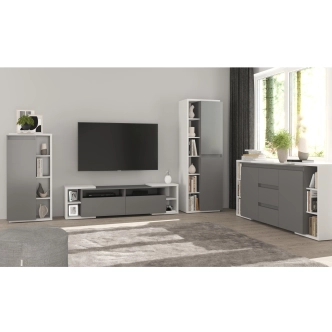 Komoda FEDOR 2F3S, antracit/světle šedá