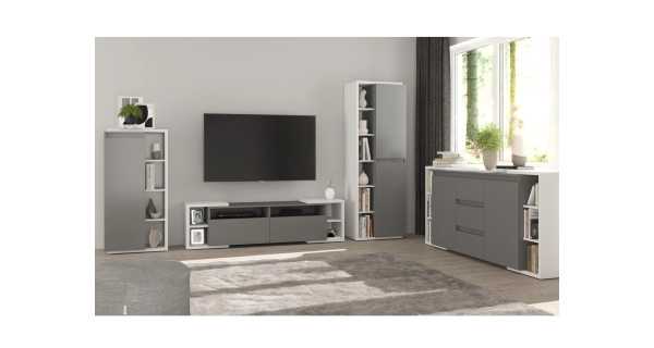 Komoda FEDOR 2F3S, antracit/světle šedá