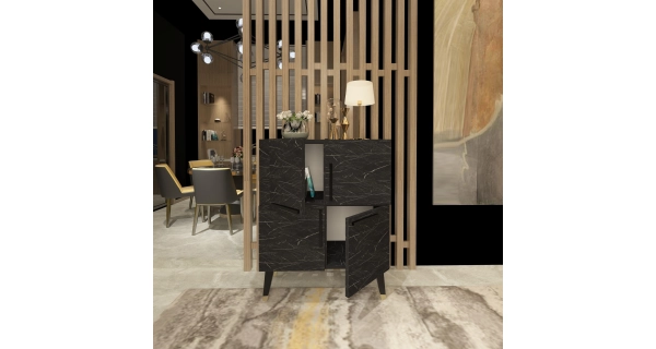 Komoda FENRIS, černý mramor