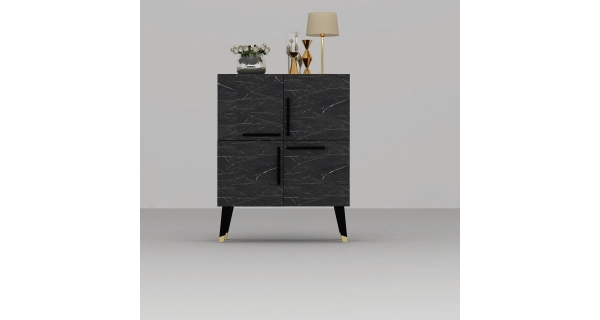 Komoda FENRIS, černý mramor