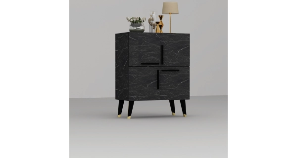 Komoda FENRIS, černý mramor