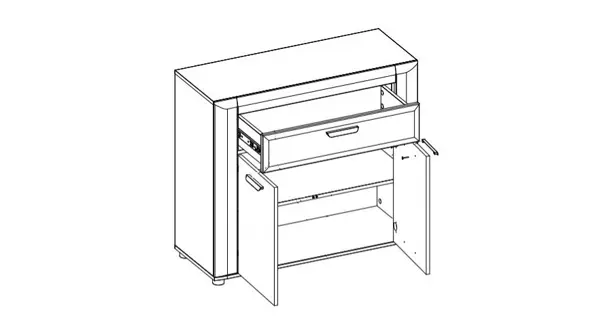 Komoda FILIPPOPOLI 2D1S, dub evoke/bílá alpský lesk