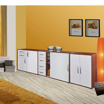 Komoda FLETCHER 2D2S, ořech/bílá