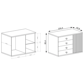 Komoda FRAGILIS 1D4S, dub artisan/černá