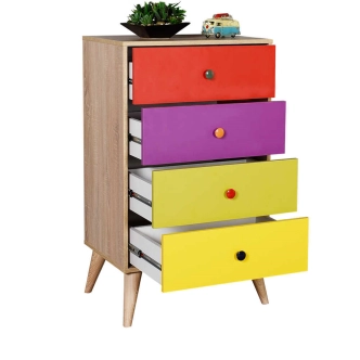 Komoda FRUIT, dub sonoma/vícebarevná DOPRODEJ