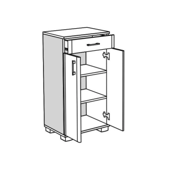Komoda FUERTE 2D1S, bílá
