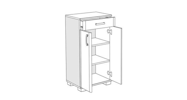 Komoda FUERTE 2D1S, dub sněhový