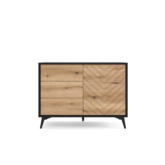 Komoda GASEOP 1D3S, černá/dub evoke