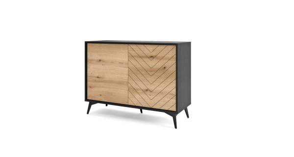 Komoda GASEOP 2D, černá/dub evoke