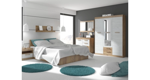 Komoda GATTON 1D4S, craft zlatý/craft bílý, 5 let záruka