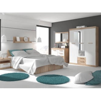 Komoda GATTON 1D4S, dub sonoma/bílý lesk, 5 let záruka