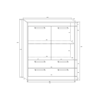 Komoda GATTON 2D2S, craft tobaco/craft zlatý, 5 let záruka