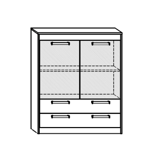 Komoda GATTON 2D2S, dub artisan/bílý lesk, 5 let záruka