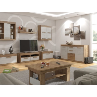 Komoda GATTON 2D4S, craft zlatý/craft bílý, 5 let záruka