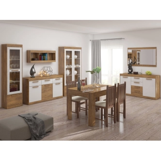 Komoda GATTON 2D4S, dub burgundský/bílý lesk, 5 let záruka