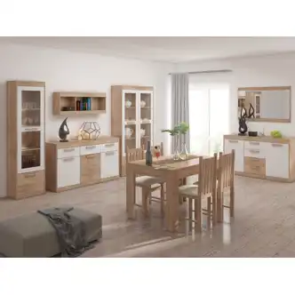 Komoda GATTON 3D3S, dub sonoma/bílý lesk