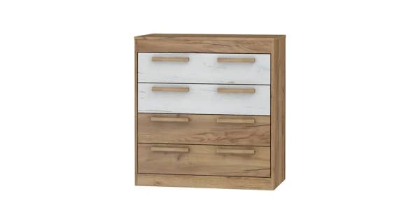 Komoda GATTON 4S, craft zlatý/craft bílý