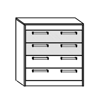 Komoda GATTON 4S, craft zlatý/craft bílý