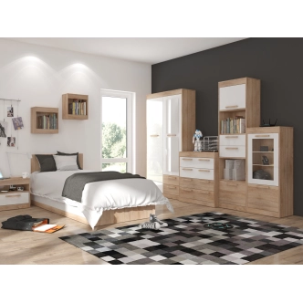 Komoda GATTON 4S, dub sonoma/bílý lesk, 5 let záruka