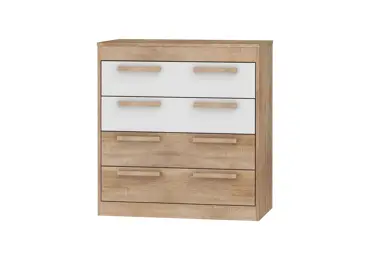 Komoda GATTON 4S, dub sonoma/bílý lesk