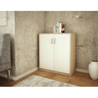 Komoda GELLERT/CERGIS 2D, dub sonoma/bílá