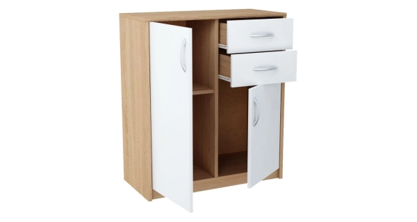 Komoda GELLERT/CERGIS 2D2S, dub sonoma/bílá