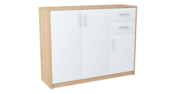 Komoda GELLERT/CERGIS 3D2S, dub sonoma/bílá