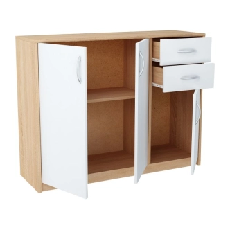 Komoda GELLERT/CERGIS 3D2S, dub sonoma/bílá