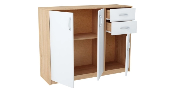 Komoda GELLERT/CERGIS 3D2S, dub sonoma/bílá