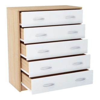 Komoda GELLERT/CERGIS 5S, dub sonoma/bílá