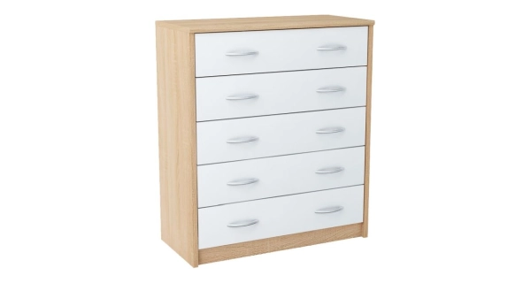 Komoda GELLERT/CERGIS 5S, dub sonoma/bílá