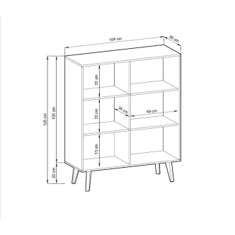 Komoda GIFU 2D, černý grafit/dub