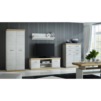 Komoda GIROLAMO 1D4S, dub divoký/jasan bílý