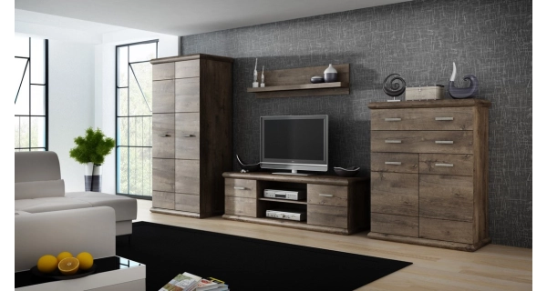 Komoda GIROLAMO 2D4S, dub divoký/jasan bílý