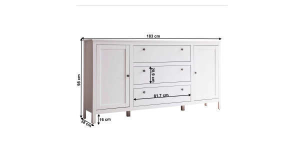 Komoda GLOMERATA 2D3S, bílá